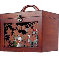 MOCOHANA Wood First Aid Box Medical Box Organizer Emergency Medicine Storage Case Medication Cabinet Protable Drugs Storage Box with Removable Tray