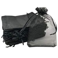 Sheer Organza Bags 60pcs Favor Gift Bag Drawstring Mesh Bags Business Packages (5x7, black)