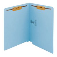 Smead WaterShed/CutLess End Tab Fastener File Folder, Reinforced Straight-Cut Tab, 2 Fasteners, Letter Size, Blue, 50 per Box (25050)