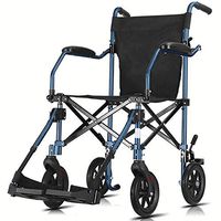 Elderly Wheelchair, Aluminum Alloy Folding Portable Small Wheelchair, Disabled Elderly Easy to Travel Care Car Wheelchair