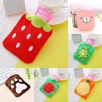 Isopeen Rubber Warm Explosion-proof Hot Water Bottle Cute Cartoon Short Plush Hot Water Bag Hot Water Bottles