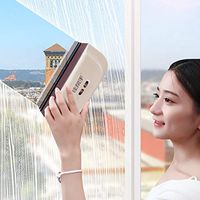 LZH FILTER Double-Sided Adjustable Magnetic Glass Wiper Cleaner, Window Glass Cleaning Brush, for High-Rise Building Single Glazed and Double Glazed Windows