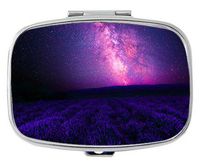 Qien BaiSei Beautiful Night View Pill Box/Pill case-Rectangular Pocket Pill Box/case-Two Compartments for Keeping Pill Box/case