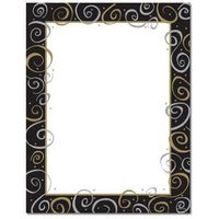 100 Silver and Gold on Black Stationery Sheets