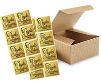4 x 4 x 2" Kraft Brown Wedding Gift Candy & Party Favor Boxes w. Sticker Seals -24pack