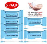 60PC Disinfectant Wipes, 75% Alcohol Cleaning Wet Wipes, Daily Disinfecting Use for Hand Home House Travel Office Outdoor All Purpose