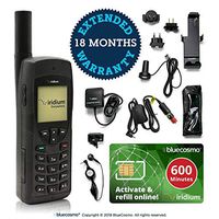 BlueCosmo Iridium 9555 Satellite Phone & 600 Minute 1 Year Global Prepaid SIM Card - Voice, SMS Text Messaging - Rollover - Online Activation - 24/7