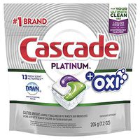 Cascade Platinum ActionPacs Dishwasher Detergent with the Power of Clorox Fresh Scent, 17 ct
