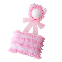 Baby Photography Props Lace Hats Posing Aid Newborn Girl Photo Shoot Outfits Infant Hat Posing Accessories Set (Pink)