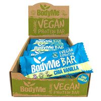 BodyMe Organic Vegan Protein Bar | Raw Chia Vanilla | Box of 12 x 2.12oz (60g) | with 3 Plant Proteins