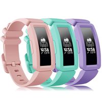findway Compatible with Fitbit Ace 2 Bands for Kids 6+, Soft Silicone Bracelet Accessories Sport Strap Boys Girls Wristbands Compatible for Fitbit Inspire HR & Ace 2