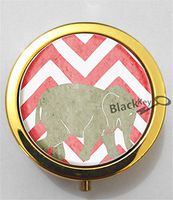 BlackKey Chevron Pattern 3-Compartment Decorative Pocket Gift Box Case Organizer for Pill, Color 2 -2092