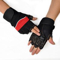 Riaxa - 3 Colors Gloves Gym Body Building Dumbbells Sports Exercise Training Wrist Fitness Weight Lifting Gloves for Men Women#W21 [ Red ]