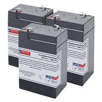 Exit Sign Battery Replacement 6V 4.5Ah Backup - 3 Pack