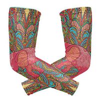LEVEIS Ethnic Elephant African Arm Sleeves UV Protection for Men Women Sunblock Protective Gloves Running Golf Cycling Driving Long Arm Cover 1 Pair