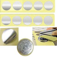 MDLG 50pcs Silver Vintage Embosser Stamp Sealing Blank Certificate Self-Adhesive Stickers (Silver)