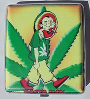 Metal Cigarette Case Rasta Design - Book Open Style - Fits king size