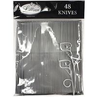 Lillian Tablesettings 48 Count Premium Plastic Knife, Silver