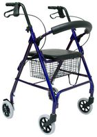 Karman Healthcare R-4602-T-BL Aluminum 2-in-1 Rollator/Transport, Blue, 8 Inches Casters