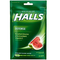 Halls Defense Vitamin C Drops Watermelon 30 ea ( Pack of 3)