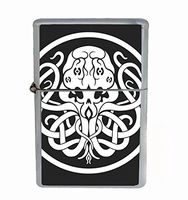Cthulhu Flip Top Oil Lighter R1 Smoking Cigarette Silver Case Included
