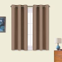 NICETOWN Blackout Window Curtains and Drapes for Kitchen, Window Treatment Thermal Insulated Solid Grommet Blackout Drapery Panels (Set of 2, 34 by 45 inches, Cappuccino)
