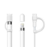 [3-Pack] FRTMA for Apple Pencil Cap/Apple Pencil Horn Cap Holder/Cable Adapter Tether for iPad Pro Pencil (Ivory White)