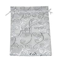 SUNGULF 50pcs Organza Pouch Bag Drawstring 5"x7" 13x18cm Strong Gift Candy B6ag Jewelry Party Wedding Favor (White Silver)