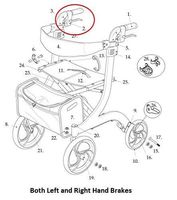 Right and Left Hand Brake (Pair) for Drive RTL10266 HEMI Models (Red) - Pair