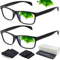 Blue Light Blocking Glasses Women Men Black Rectangle frame Blue Light Glasses for Men Anti Eyestrain Clear Lens 2 Pack