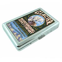 Metal Silver Cigarette Case Vintage Poster D-008 Glacier National Park, Montana - Mountain Goat Vintage Sign