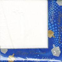 Chanukah Luncheon Paper Napkins , Disposable Napkins , Decorated with Hanukkah Dreidels - Pack of 36