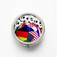 RhyNSky Soccer Ball - Football Mini Portable Pocket Purse Pill Box Case Pillbox, 3 Compartments, Silvery, 31
