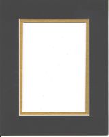 18x24 Black & Gold Double Picture Mats Bevel Cut for 12x18 Pictures