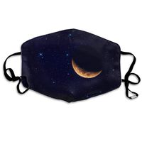 Hateone Unisex Unique Mouth Mask - Crescent Moon Resolution Art Polyester Anti-dust Masks - Fashion Washed Reusable Face Mask for Outdoor Cycling