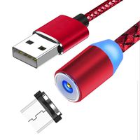 3 in 1 Magnetic Charging Cable with 3 Cord Heads (Micro USB/L/Type C) 360° Rotate Braided Cable Charging Cord 2M