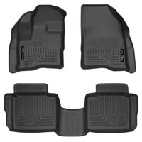 Husky Liners 98701 Black Weatherbeater Front & 2nd Seat Floor Liners Fits 2010-19 Ford Taurus
