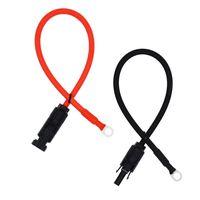 Super Cloud 10AWG(6mm²) 1 Pair Black + Red Solar Panel Extension Cable Wire MC4 Connector with 5/16 Tin Plated Terminals,MC4 Solar Adaptor Cable (1 FT)