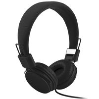 Headset Earphone, Ikevan Video Games Headphones, Walkie talkie headphones Adjustable Foldable Kid Wired Headband Earphone Headphones with Mic Stereo Bass (Black)