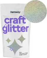 Hemway Craft Glitter 100g 3.5oz Ultrafine 1/128" .008" 0.2MM (Silver Holographic)