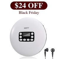 Rechargeable Portable CD Player, CD Player with Bluetooth, Personal Compact Disc Player with LCD Display,Headphones and USB Charging Cable Compact Walkman with Anti-Scratch Skip Protection