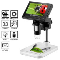 LCD Digital Microscope, Elikliv 4.3 inch 1X-1000X Handhled Endoscope Magnifier 1080P Video Recorder Camera 5.0MP 8 Adjustable LED Lights for Phone Repair Soldering Tool Jewelry Appraisal Biologic Use