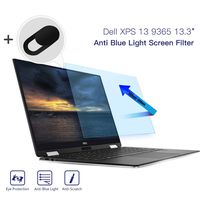 Anti Blue Light Screen Filter for Dell XPS 13 9365 13.3" Touch Screen Laptop, Anti Glare Screen Protector Blue Light Blocking Eye Protection Screen Protector Filter with Webcam Cover