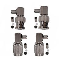 Eagles(TM) 2Pcs BNC Male Plug Right Angle Crimp With 2Pcs TNC Male Right Angle Crimp for RG58 RG400 RFC195 RF Coax Adapter connectors