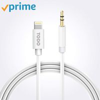 Aux Cable for Car, TODO iPhone to 3.5mm Male Audio Jack Cable (3FT/1M) iPhone Audio Cord Compatible with iPhone Xs/X/8/8Plus/7/7Plus/iPad/iPod to Car Stereo/Speaker/Headphone Adapter - White