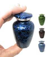 Aquarius Blue Small Aluminum Keepsake Cremation Urn | Choose From 4 Unique Colors | Mini Metal Sharing Personal Funeral Urn for Pet or Human Ashes | Create Your Own Assortment