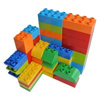YHW CMKidz Large Building Bricks, 50 Pieces Blocks Set, 8 Classic Shapes, Compatible with Major Brands, for Kids, Toddler, Multiple Colors...