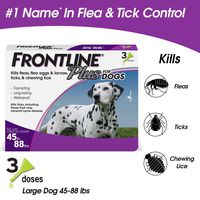 Frontline Plus for Dogs Large Dog (45 to 88 pounds) Flea and Tick Treatment, 3-Doses