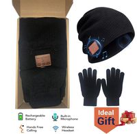 2019 Upgraded Bluetooth5.0 Beanie Hat Headphone Music Audio Hands-Free Phone Call for Outdoor Sports, Built-in HD Stereo Speakers Smart Music Hat, for Men Women - Suit (Black)