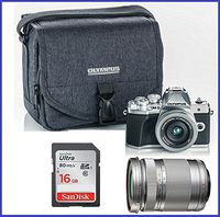 Olympus OM-D E-M10 Mark III (Mark 3) Digital Camera [Silver] + M.Zuiko Digital ED 14-42mm f/3.5-5.6 EZ Lens (Silver) + M.Zuiko Digital ED 40-150mm f/4.0-5.6 R Lens (Silver)